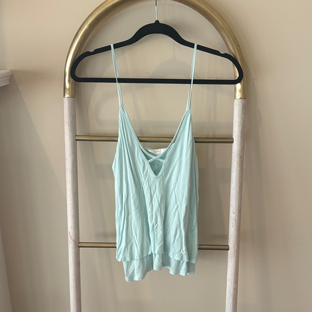 Lush Mint Strappy V-Neck Double-Layer Camisole